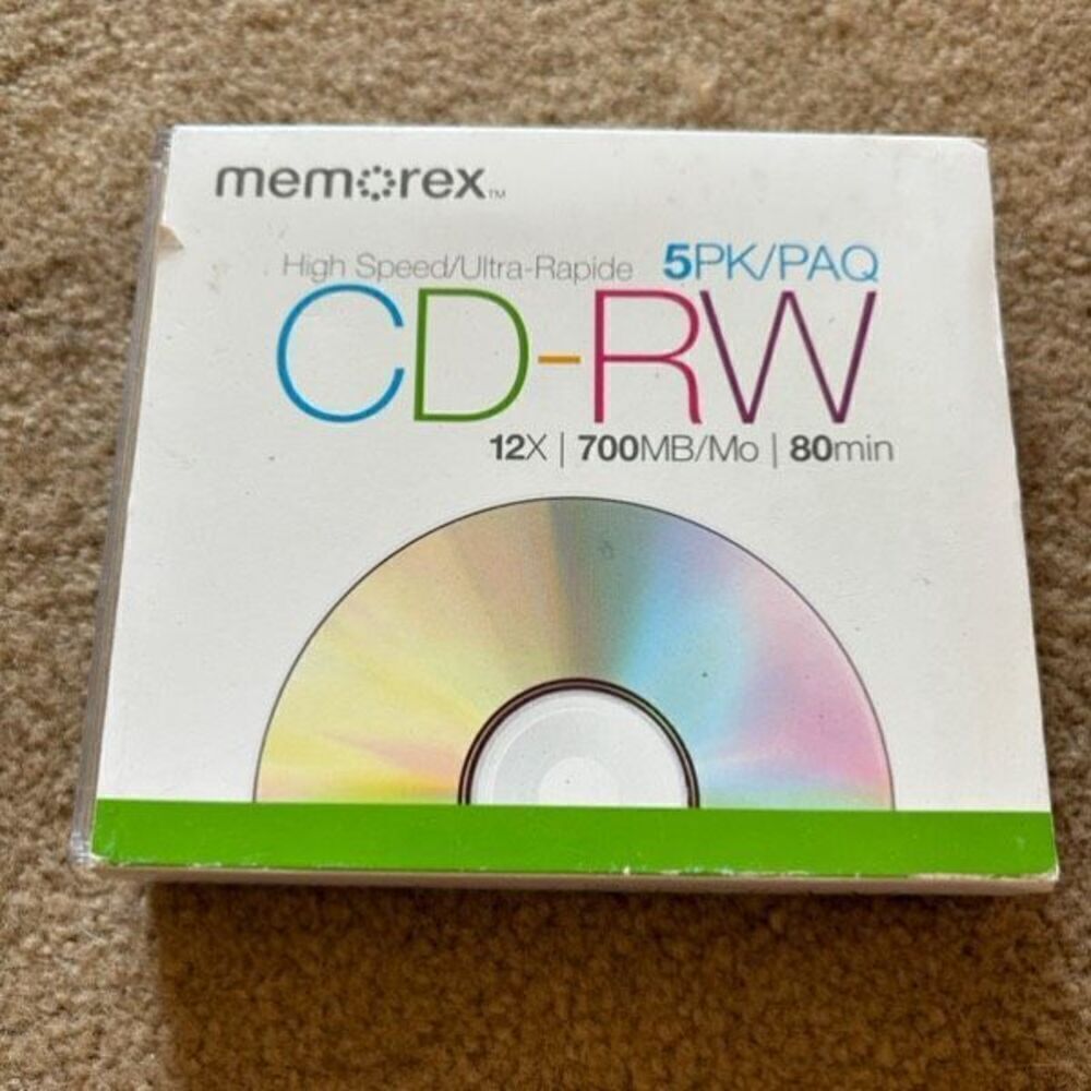 Memorex CD-RW 5PK *New, Open Package*